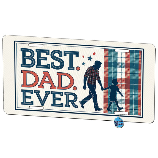 Best Dad Ever Father's Day Metal Vanity Novelty Tag License Plate for Trucks Cars SUVs