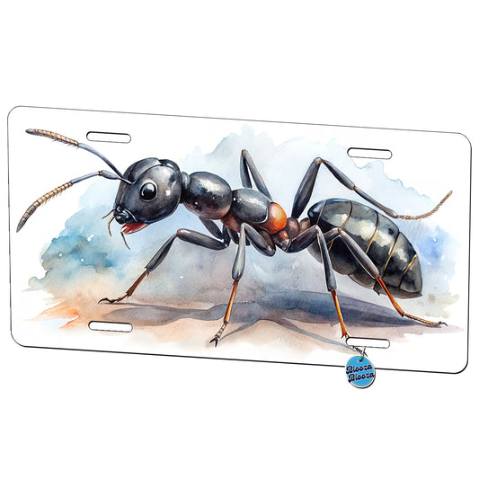 Black Carpenter Ant Watercolor Metal Vanity Novelty Tag License Plate for Trucks Cars SUVs