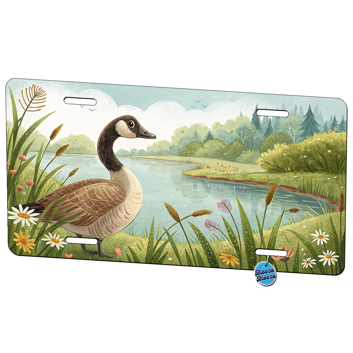 Canadian Canada Goose Children's Illustration Style Metal Vanity Novelty Tag License Plate for Trucks Cars SUVs