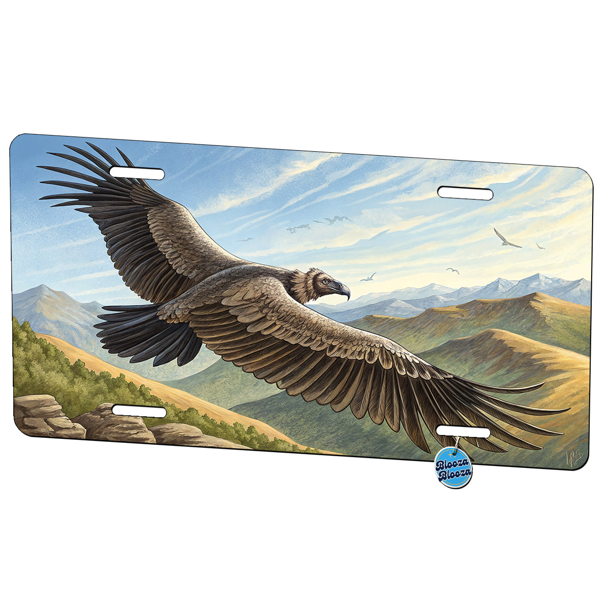 Condor in Flight Illustration Metal Vanity Novelty Tag License Plate for Trucks Cars SUVs