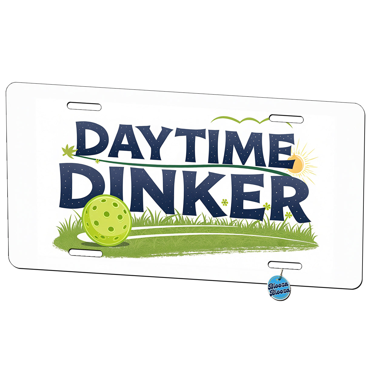 Daytime Dinker Pickleball Funny Saying Metal Vanity Novelty Tag License Plate for Trucks Cars SUVs
