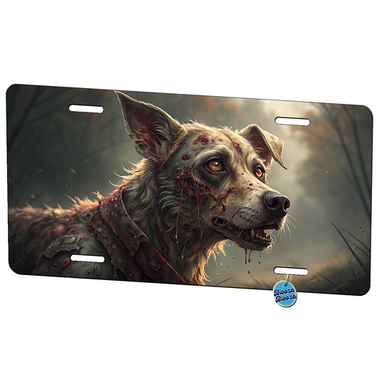 Dog Zombie Creepy Scary Halloween Metal Vanity Novelty Tag License Plate for Trucks Cars SUVs