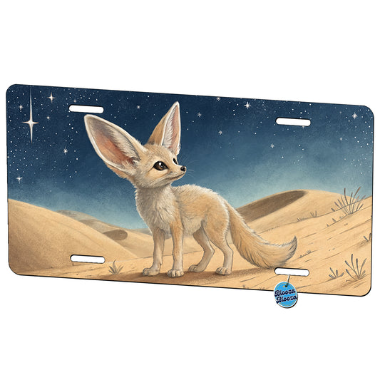Fennec Fox Illustration Metal Vanity Novelty Tag License Plate for Trucks Cars SUVs