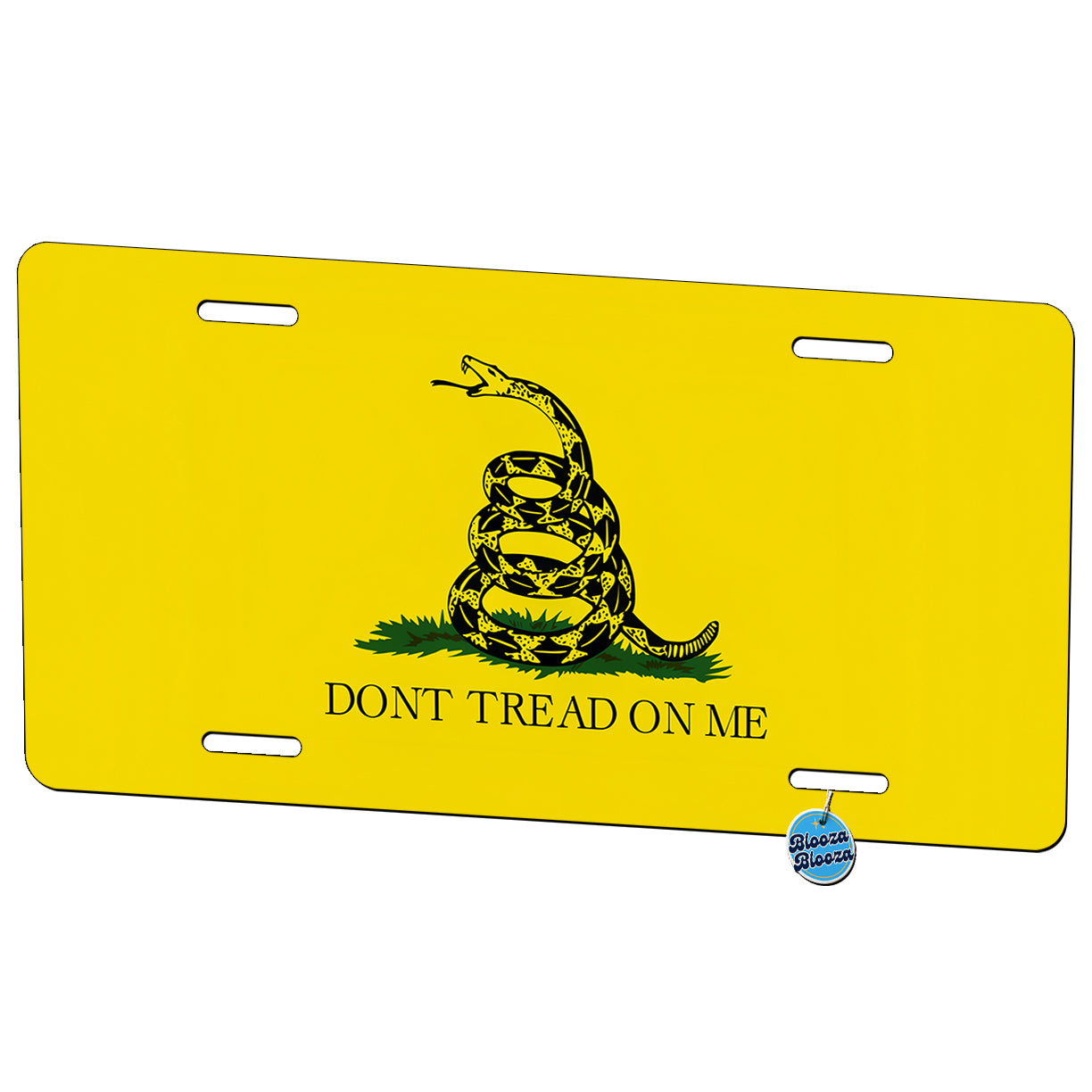 Gadsden Flag Don't Tread On Me Rattlesnake Metal Vanity Novelty Tag License Plate for Trucks Cars SUVs