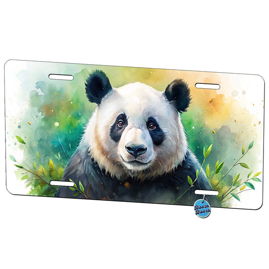 Giant Panda Bear Watercolor Metal Vanity Novelty Tag License Plate for Trucks Cars SUVs