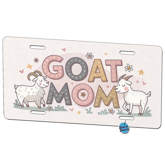 Goat Mom Cute Funny Metal Vanity Novelty Tag License Plate for Trucks Cars SUVs