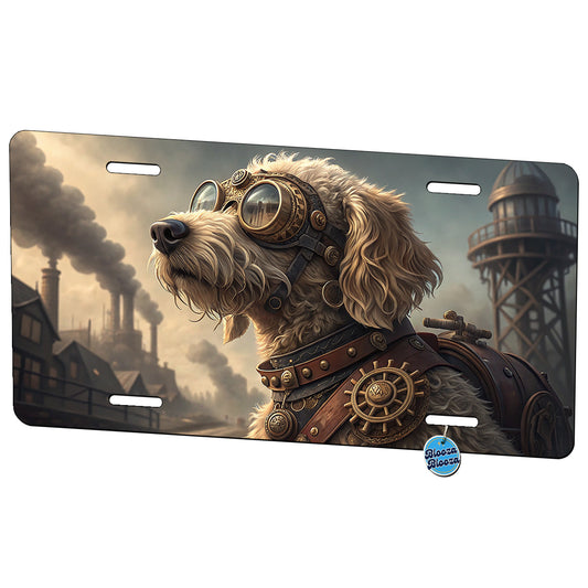 Goldendoodle Dog Steampunk Metal Vanity Novelty Tag License Plate for Trucks Cars SUVs