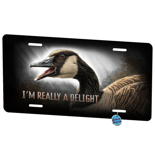 I'm Really a Delight Angry Canadian Canada Goose Funny Metal Vanity Novelty Tag License Plate for Trucks Cars SUVs