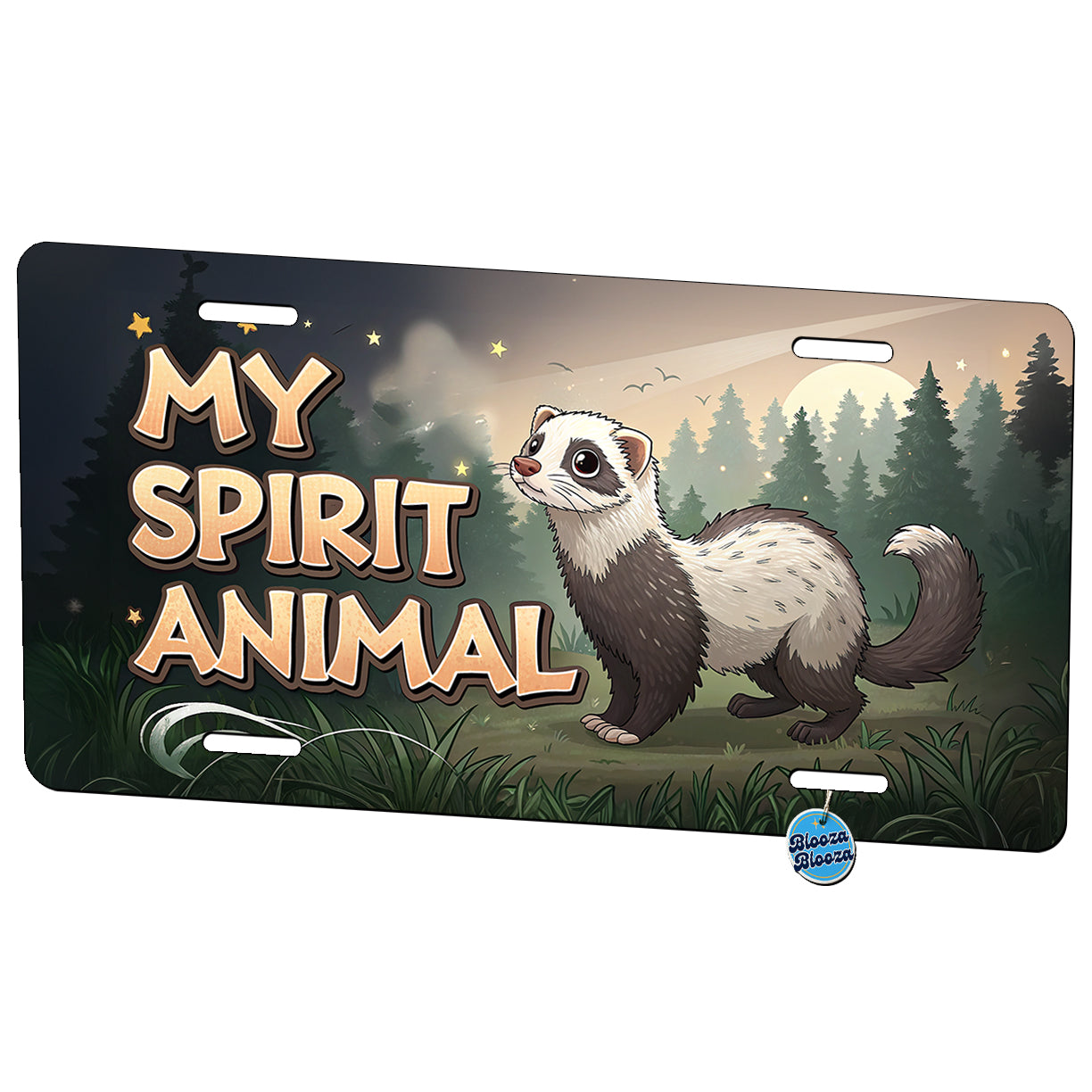 My Spirit Animal Ferret Funny Metal Vanity Novelty Tag License Plate for Trucks Cars SUVs