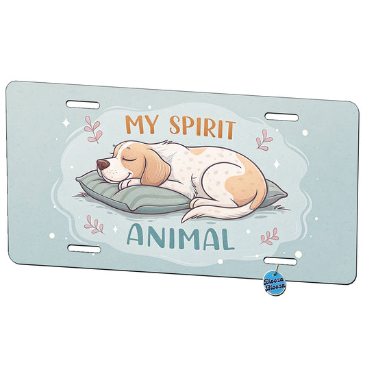 My Spirit Animal Sleeping Dog Funny Metal Vanity Novelty Tag License Plate for Trucks Cars SUVs