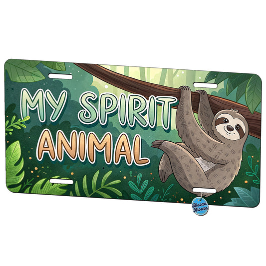 My Spirit Animal Sloth Funny Metal Vanity Novelty Tag License Plate for Trucks Cars SUVs