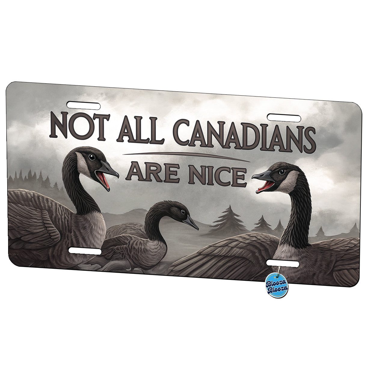 Not All Canadians Are Nice Angry Canada Geese Funny Metal Vanity Novelty Tag License Plate for Trucks Cars SUVs