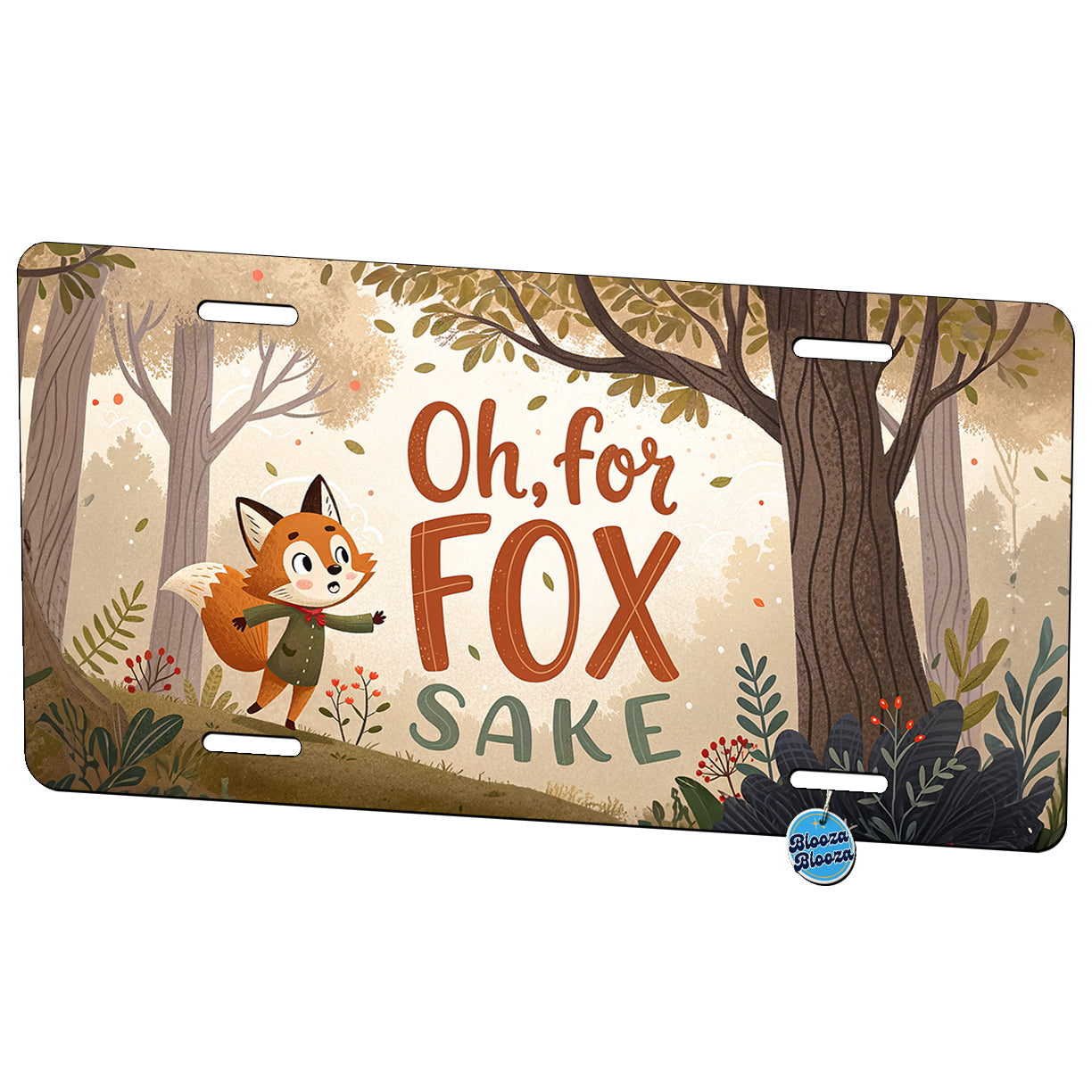 Oh For Fox Sake Funny Saying Metal Vanity Novelty Tag License Plate for Trucks Cars SUVs