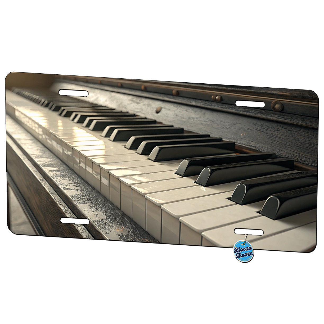 Piano Keys Close-up Metal Vanity Novelty Tag License Plate for Trucks Cars SUVs