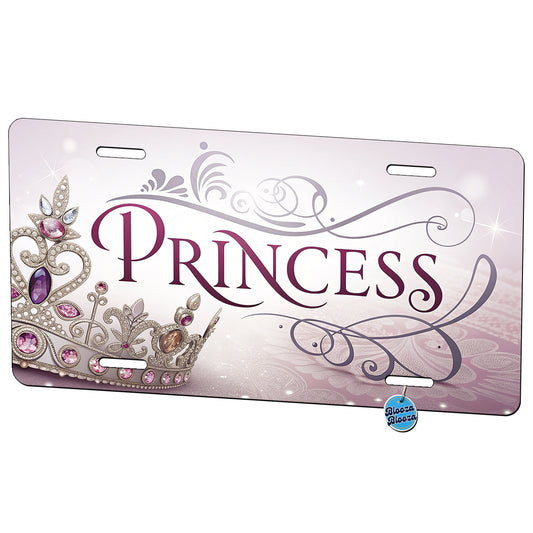 Princess Crown Tiara Royalty Funny Metal Vanity Novelty Tag License Plate for Trucks Cars SUVs