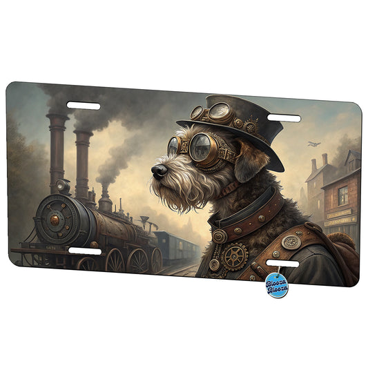 Schnoodle Dog Steampunk Metal Vanity Novelty Tag License Plate for Trucks Cars SUVs