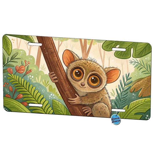 Tarsier Children's Illustration Style Metal Vanity Novelty Tag License Plate for Trucks Cars SUVs
