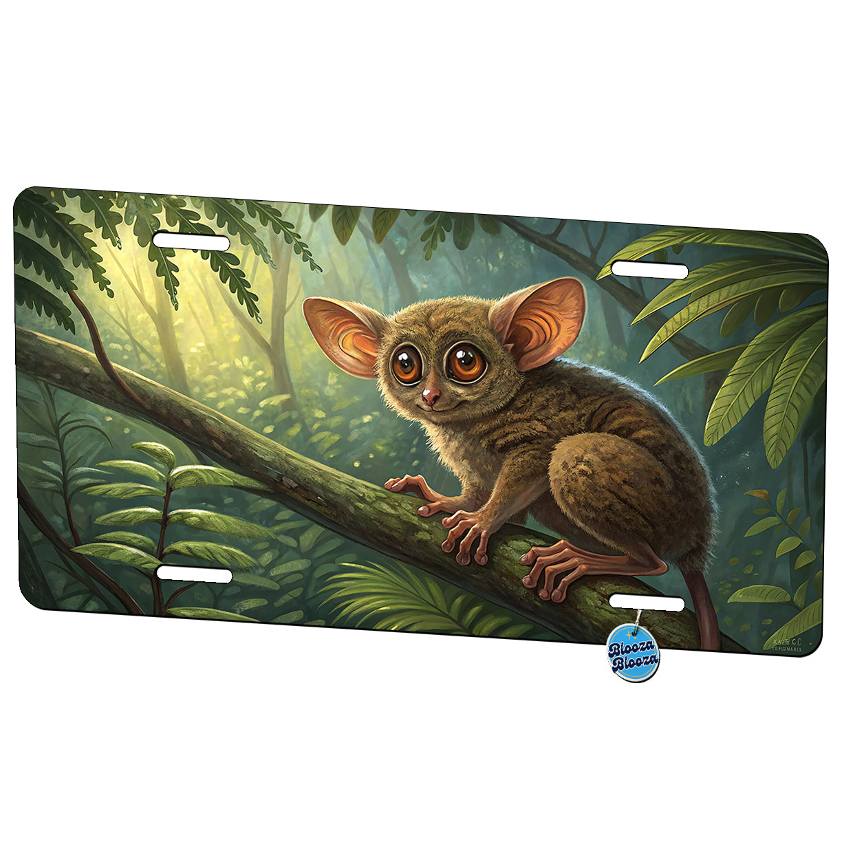 Tarsier Illustration Metal Vanity Novelty Tag License Plate for Trucks Cars SUVs