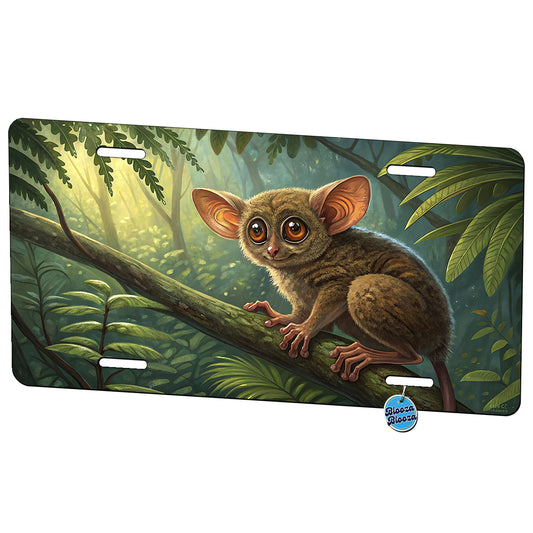 Tarsier Illustration Metal Vanity Novelty Tag License Plate for Trucks Cars SUVs