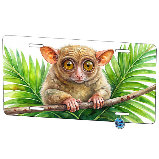 Tarsier Watercolor Metal Vanity Novelty Tag License Plate for Trucks Cars SUVs