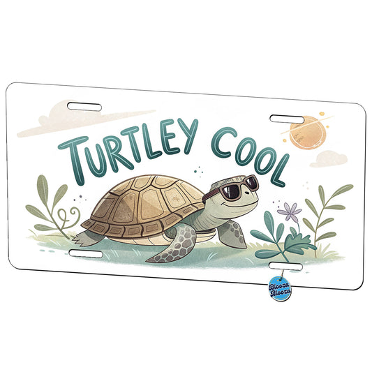 Turtley Cool Turtle Wearing Sunglasses Totally Metal Vanity Novelty Tag License Plate for Trucks Cars SUVs