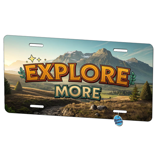 Explore More Hiking Camping Adventure Metal Vanity Novelty Tag License Plate for Trucks Cars SUVs
