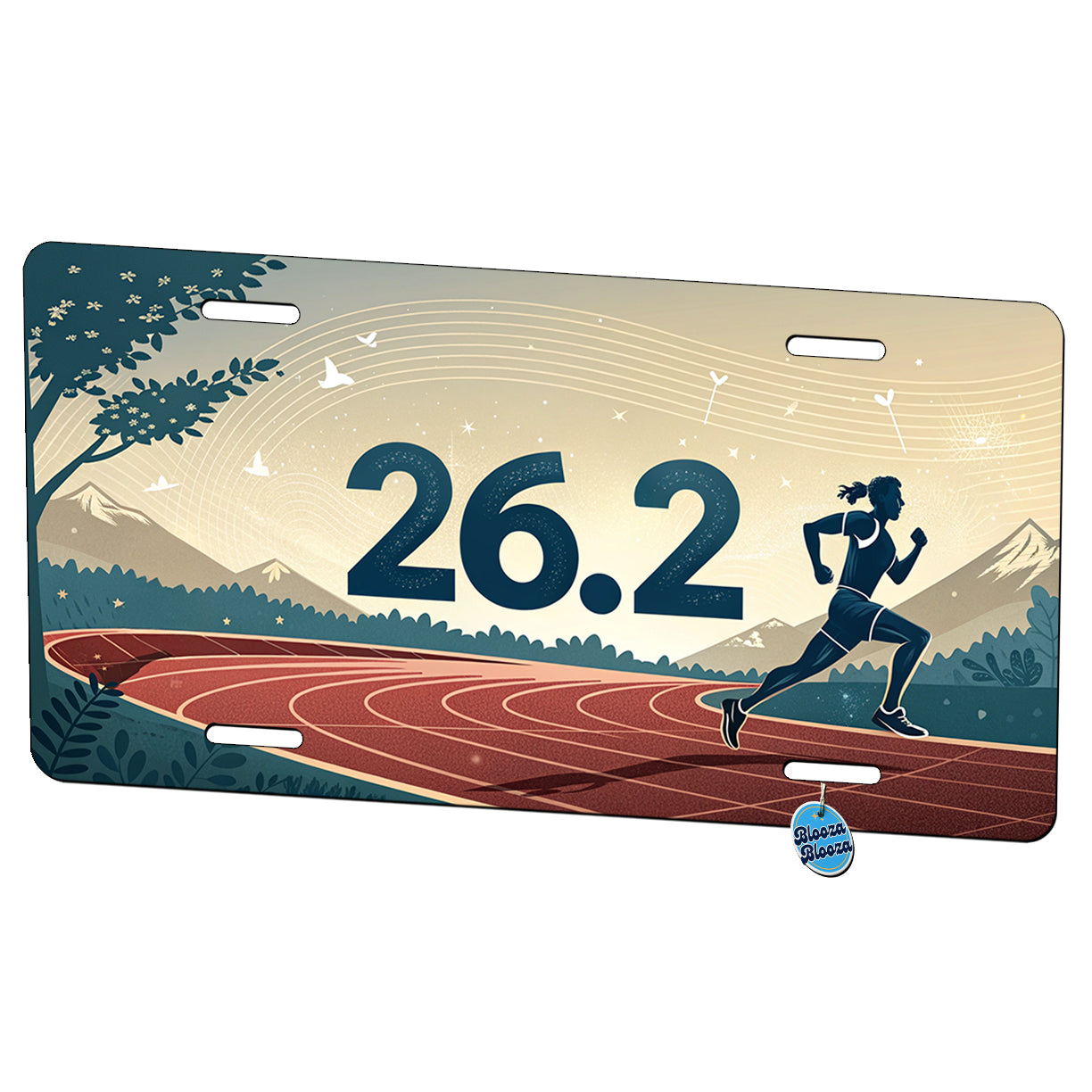 26.2 Marathon Running Jogging Track Metal Vanity Novelty Tag License Plate for Trucks Cars SUVs