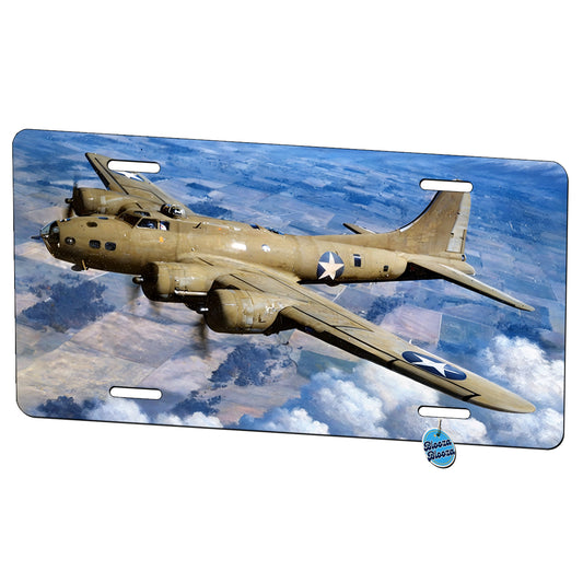 B-17 Flying Fortress WWII United States Air Force Heavy Bomber Metal Vanity Novelty Tag License Plate for Trucks Cars SUVs