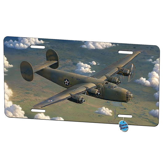 B-24 Liberator Bomber WWII United States Air Force Heavy Bomber Metal Vanity Novelty Tag License Plate for Trucks Cars SUVs