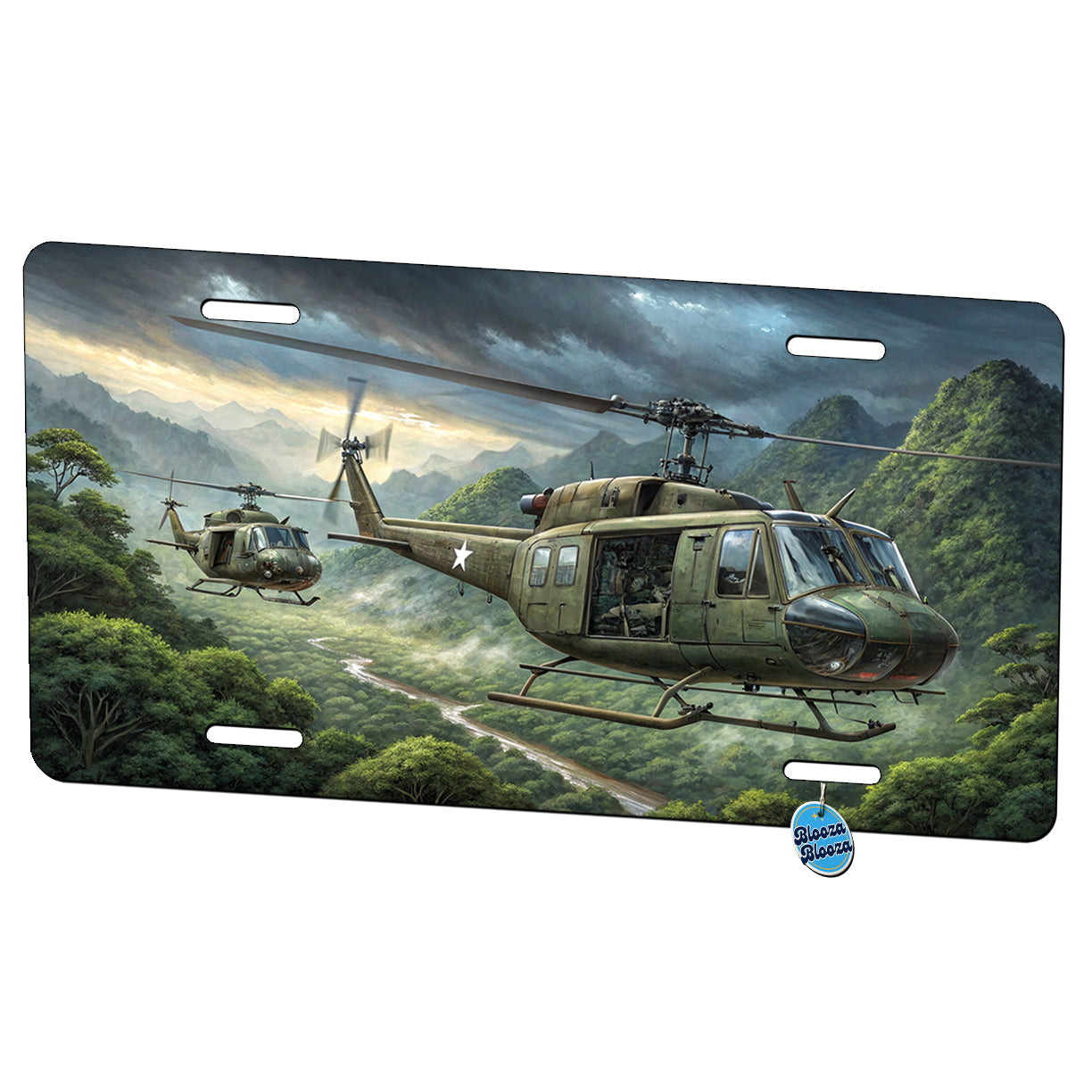Bell UH-1 Iroquois Huey Helicopters Over Vietnam Metal Vanity Novelty Tag License Plate for Trucks Cars SUVs