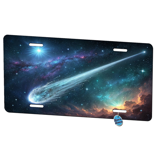 Comet Moving Through Space Metal Vanity Novelty Tag License Plate for Trucks Cars SUVs