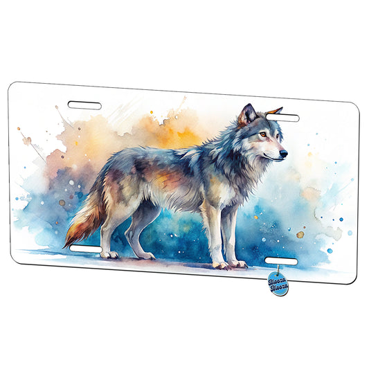 Dire Wolf Watercolor Metal Vanity Novelty Tag License Plate for Trucks Cars SUVs