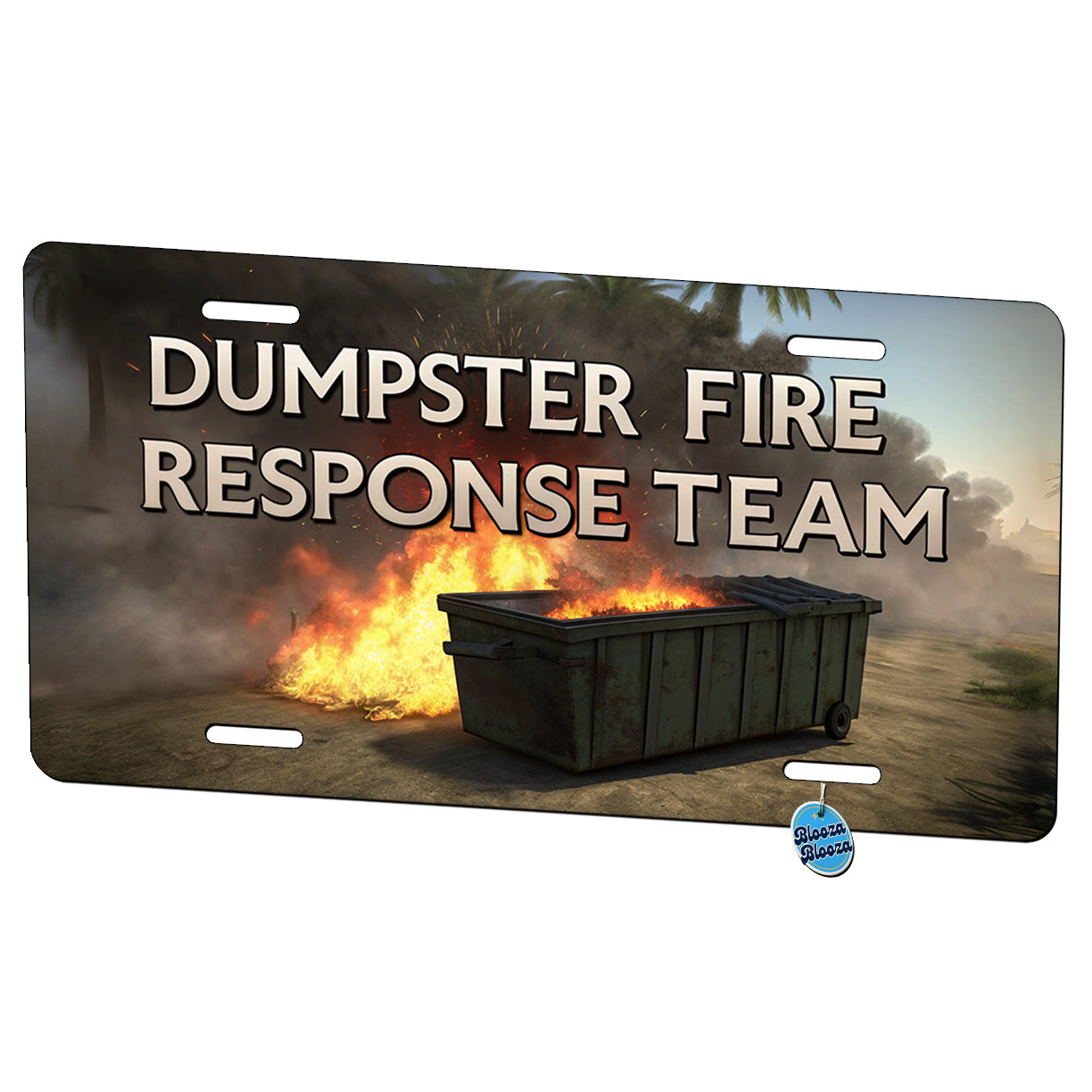 Dumpster Fire Response Team Funny Metal Vanity Novelty Tag License Plate for Trucks Cars SUVs