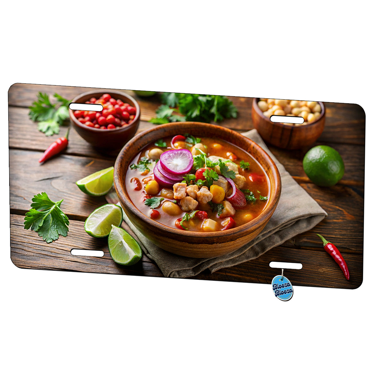 Pozole Posole Traditional Mexican Stew Metal Vanity Novelty Tag License Plate for Trucks Cars SUVs