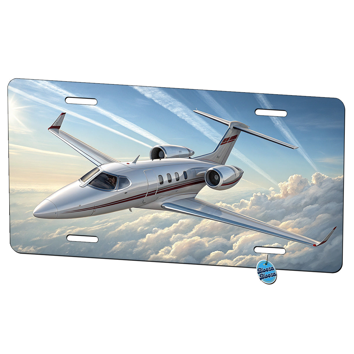 Private Jet In Flight Metal Vanity Novelty Tag License Plate for Trucks Cars SUVs