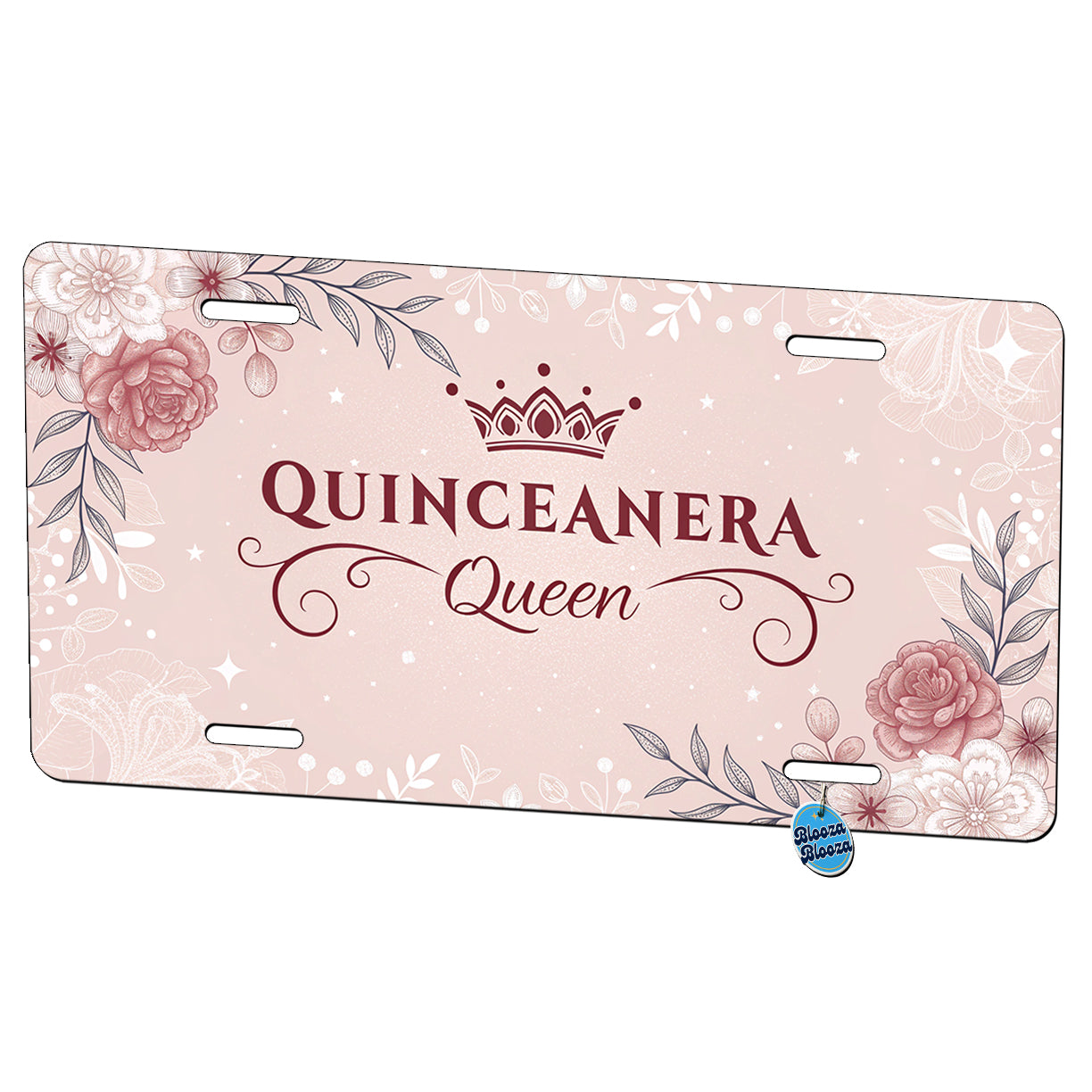 Quinceanera Queen Celebration Metal Vanity Novelty Tag License Plate for Trucks Cars SUVs