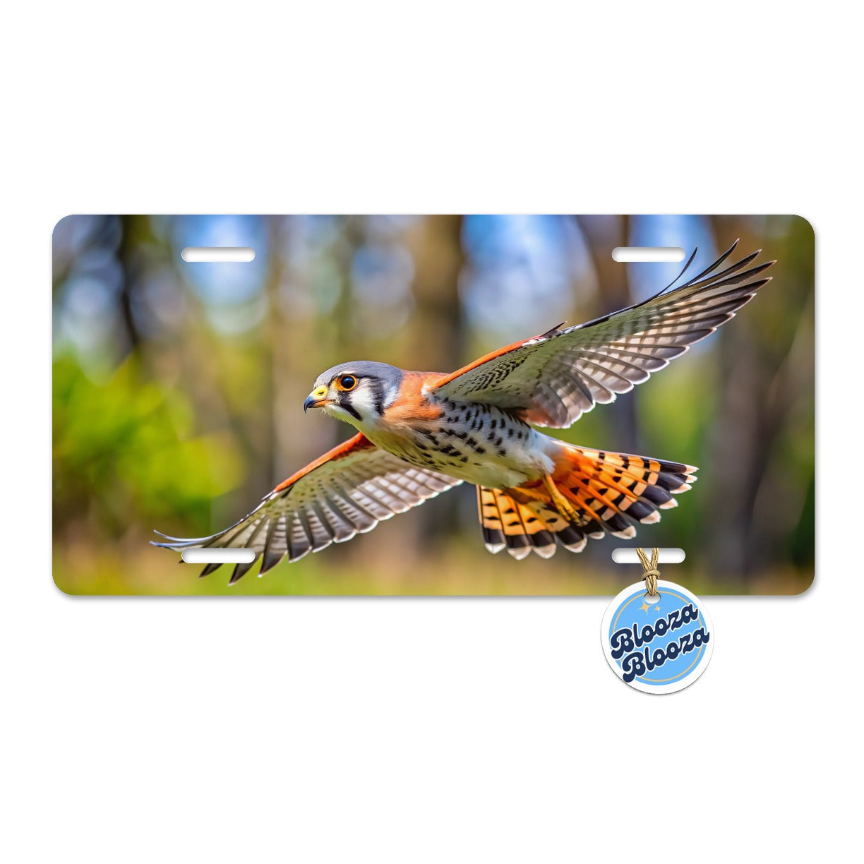 American Kestrel Raptor in Flight Metal Vanity Novelty Tag License Plate for Trucks Cars SUVs