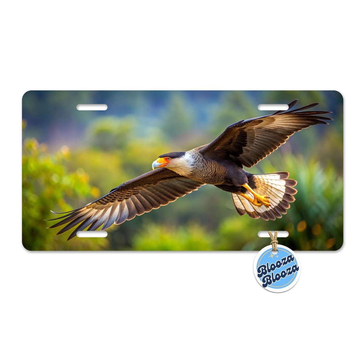 Caracara Raptor in Flight Metal Vanity Novelty Tag License Plate for Trucks Cars SUVs