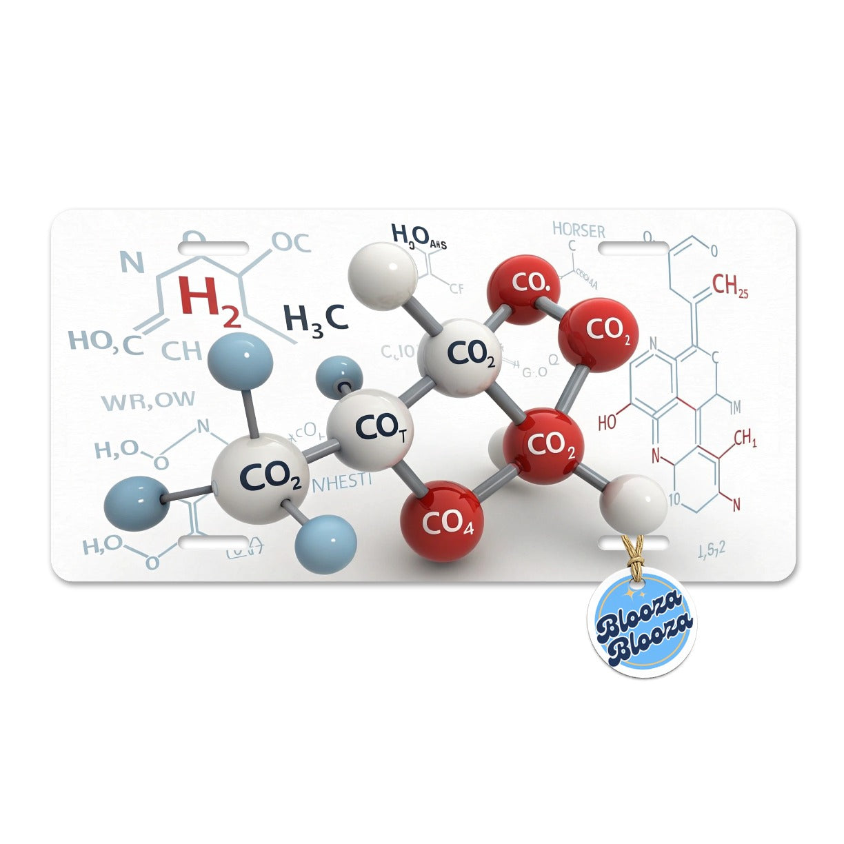 Chemistry Lab Molecules Fun Illustration Metal Vanity Novelty Tag License Plate for Trucks Cars SUVs