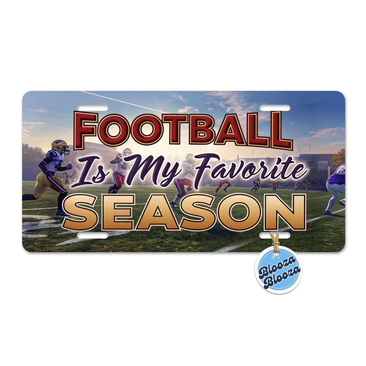 Football Is My Favorite Season Funny Metal Vanity Novelty Tag License Plate for Trucks Cars SUVs