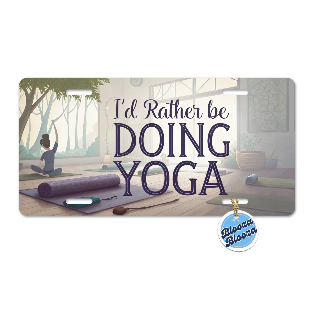 I'd Rather Be Doing Yoga Metal Vanity Novelty Tag License Plate for Trucks Cars SUVs
