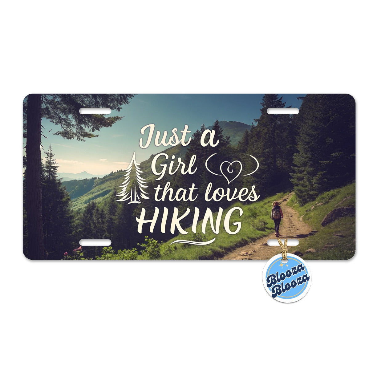 Just A Girl That Loves Hiking Adventure Metal Vanity Novelty Tag License Plate for Trucks Cars SUVs