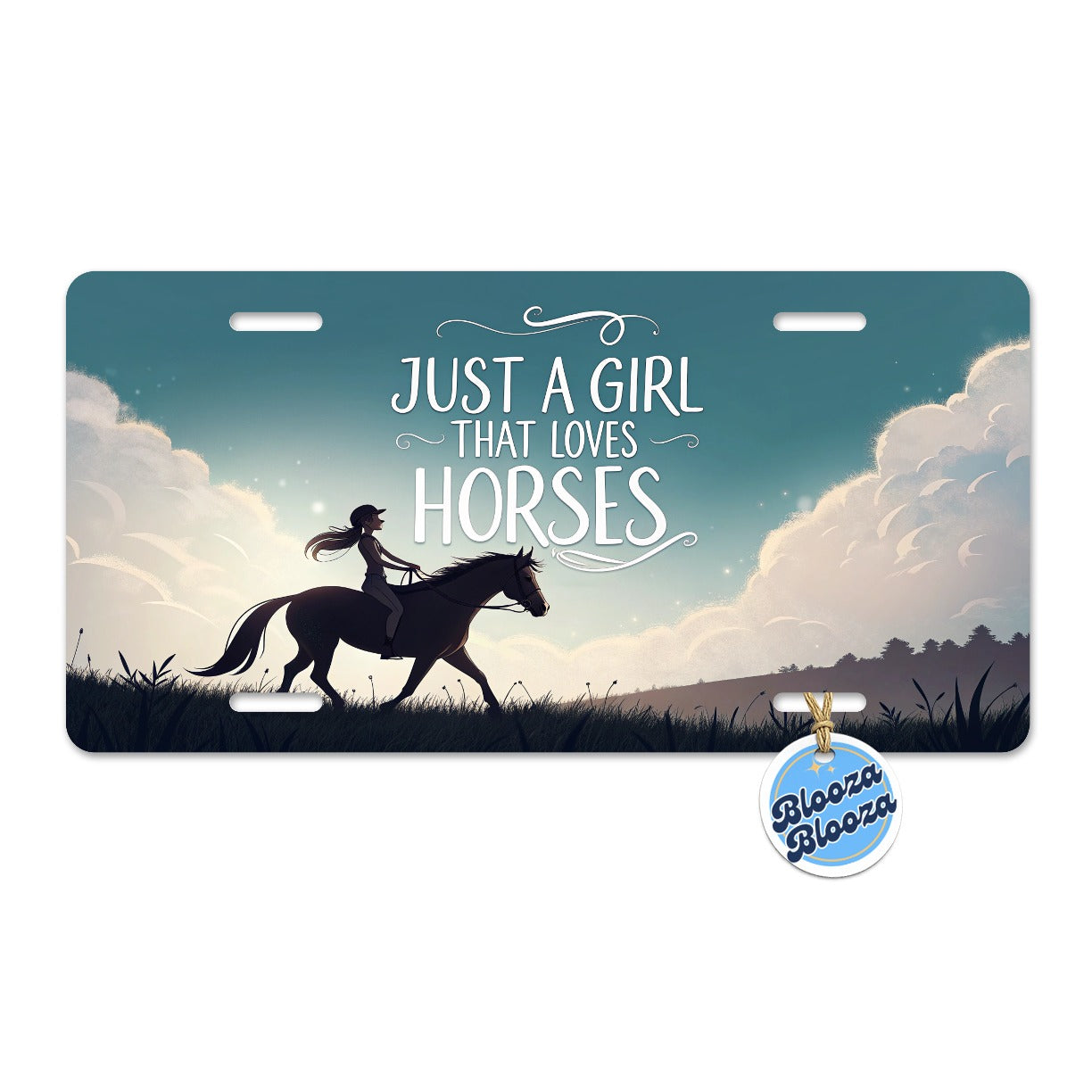 Just A Girl That Loves Horses Metal Vanity Novelty Tag License Plate for Trucks Cars SUVs
