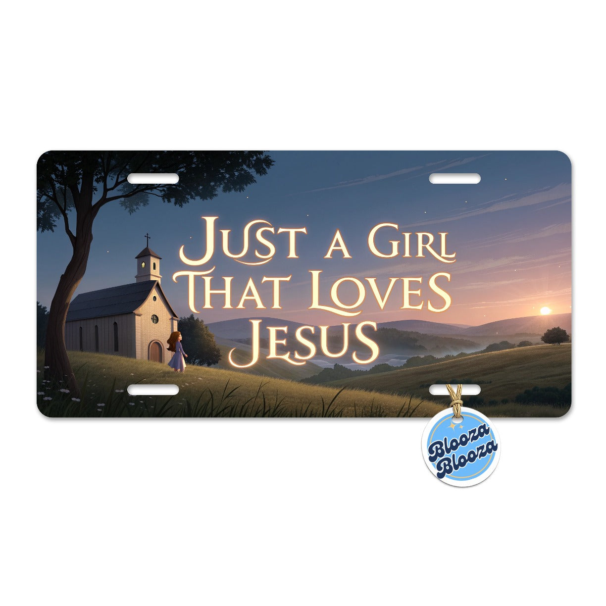 Just A Girl That Loves Jesus Religious Metal Vanity Novelty Tag License Plate for Trucks Cars SUVs