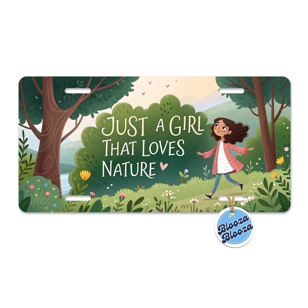 Just A Girl That Loves Nature Cute Metal Vanity Novelty Tag License Plate for Trucks Cars SUVs