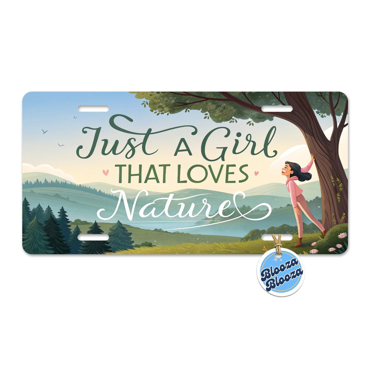 Just A Girl That Loves Nature Funny Metal Vanity Novelty Tag License Plate for Trucks Cars SUVs