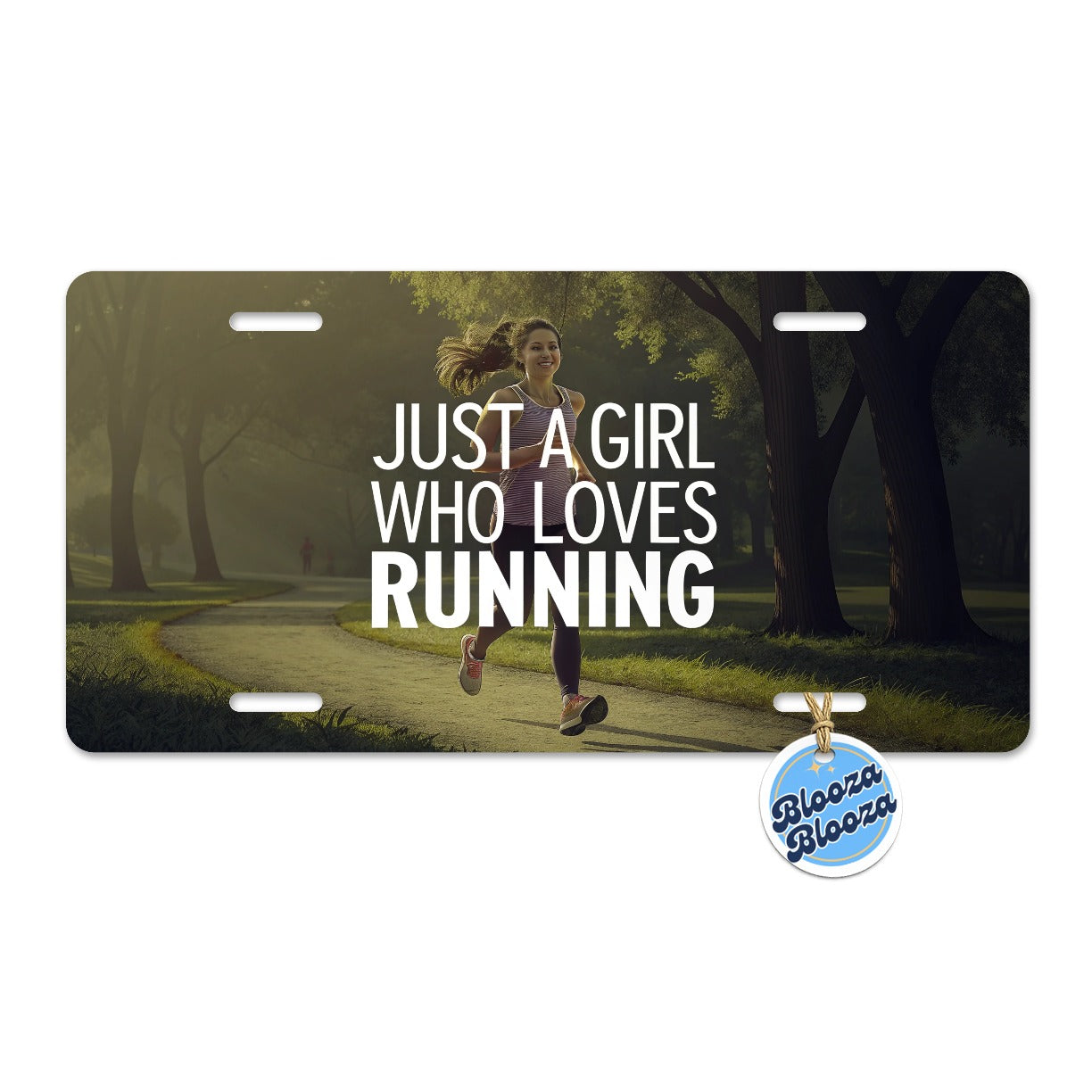 Just A Girl Who Loves Running Jogging Metal Vanity Novelty Tag License Plate for Trucks Cars SUVs