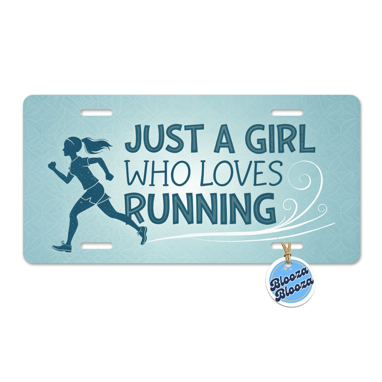 Just A Girl Who Loves Running Metal Vanity Novelty Tag License Plate for Trucks Cars SUVs
