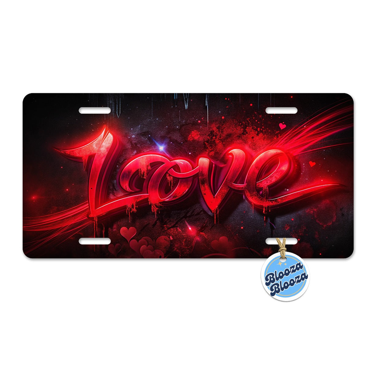 Love Red Graffiti Style Metal Vanity Novelty Tag License Plate for Trucks Cars SUVs
