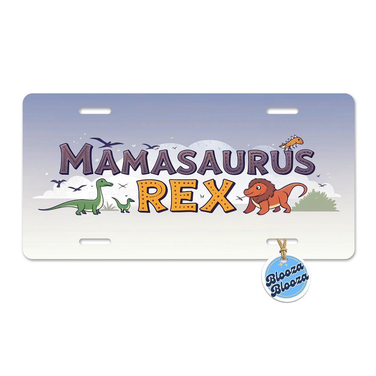 Mamasaurus Rex Funny Mama Dinosaurs Metal Vanity Novelty Tag License Plate for Trucks Cars SUVs